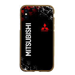 Чехол iPhone XS Max матовый MITSUBISHI SAMURAI JAPAN STYLE ИЕРОГЛИФЫ, цвет: 3D-коричневый