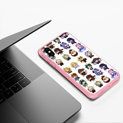 Чехол iPhone XS Max матовый Все герои Геншин Импакта чиби паттерн, цвет: 3D-баблгам — фото 2