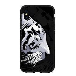 Чехол iPhone XS Max матовый 2022 Год тигра, цвет: 3D-черный