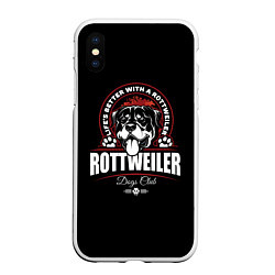 Чехол iPhone XS Max матовый Ротвейлер Rottweiler