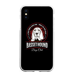 Чехол iPhone XS Max матовый Бассет Хаунд Basset Hound, цвет: 3D-белый