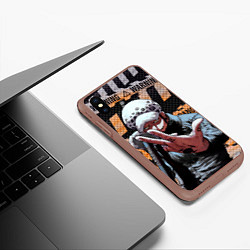 Чехол iPhone XS Max матовый Трафальгар Ло особо опасен, цвет: 3D-коричневый — фото 2