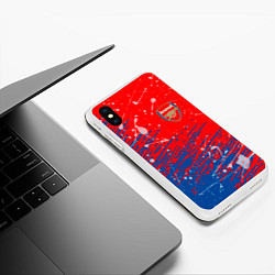 Чехол iPhone XS Max матовый Arsenal: Фирменные цвета, цвет: 3D-белый — фото 2