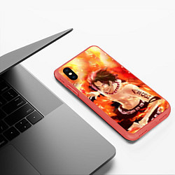 Чехол iPhone XS Max матовый ONE PIECE ASCE HERO, цвет: 3D-красный — фото 2