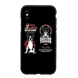 Чехол iPhone XS Max матовый Бостон-Терьер Boston Terrier, цвет: 3D-черный