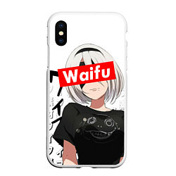 Чехол iPhone XS Max матовый Waifu - 2B Nier, цвет: 3D-белый