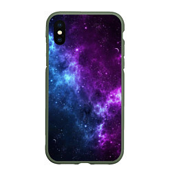 Чехол iPhone XS Max матовый NEON GALAXY НЕОНОВЫЙ КОСМОС