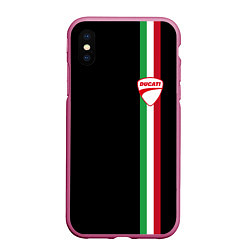 Чехол iPhone XS Max матовый DUCATI MOTOCYCLE ITALY LINE