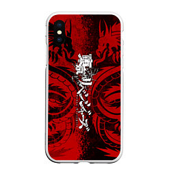 Чехол iPhone XS Max матовый TOKYO REVENGERS BLACK RED DRAGON, цвет: 3D-белый