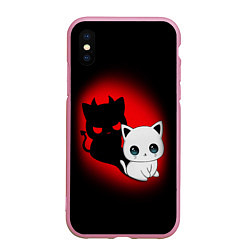 Чехол iPhone XS Max матовый КОТИК ДЬЯВОЛ KITTY DEVIL, цвет: 3D-розовый