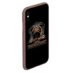 Чехол iPhone XS Max матовый Собака Мопс, цвет: 3D-коричневый — фото 2