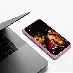 Чехол iPhone XS Max матовый Бред Питт Бойцовский клуб, цвет: 3D-розовый — фото 2
