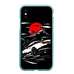 Чехол iPhone XS Max матовый Toyota Supra: Red Moon, цвет: 3D-мятный