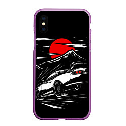 Чехол iPhone XS Max матовый Toyota Supra: Red Moon