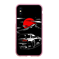 Чехол iPhone XS Max матовый MAZDA RX 7 Мазда при свете красной луны