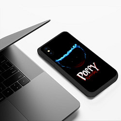 Чехол iPhone XS Max матовый Poppy Playtime: Huggy Wuggy, цвет: 3D-черный — фото 2