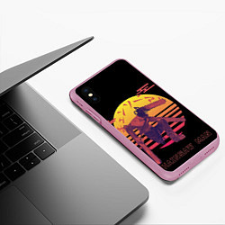 Чехол iPhone XS Max матовый Chainsaw Man Человек-бензопила нападает, цвет: 3D-розовый — фото 2