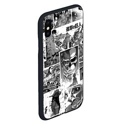 Чехол iPhone XS Max матовый Атака Титанов манга, цвет: 3D-черный — фото 2