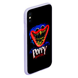 Чехол iPhone XS Max матовый Poppy Playtime: Huggy, цвет: 3D-светло-сиреневый — фото 2