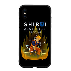 Чехол iPhone XS Max матовый Гоку со штангой, Dragon ball