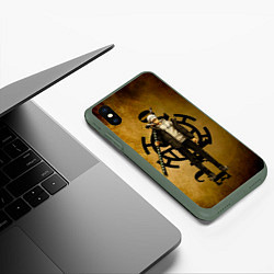 Чехол iPhone XS Max матовый Трафальгар Ло One Piece c нодати, цвет: 3D-темно-зеленый — фото 2