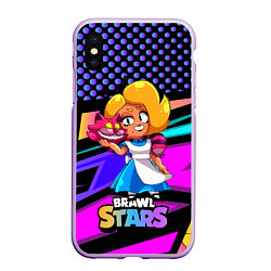 Чехол iPhone XS Max матовый Милая Лола BrawlStars, цвет: 3D-сиреневый