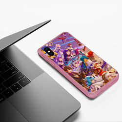 Чехол iPhone XS Max матовый Герои Genshin Impact, цвет: 3D-малиновый — фото 2