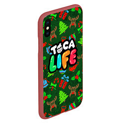 Чехол iPhone XS Max матовый Toca Boca New Year, цвет: 3D-красный — фото 2