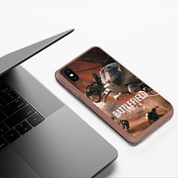 Чехол iPhone XS Max матовый Battlefield 2042 - Боевой отряд, цвет: 3D-коричневый — фото 2