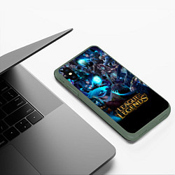 Чехол iPhone XS Max матовый LEAGUE OF LEGENDS ЛИГА ЛЕГЕНД ГЕРОИ, цвет: 3D-темно-зеленый — фото 2