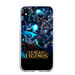 Чехол iPhone XS Max матовый LEAGUE OF LEGENDS ЛИГА ЛЕГЕНД ГЕРОИ, цвет: 3D-белый