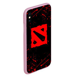 Чехол iPhone XS Max матовый DOTA 2 БРЫЗГИ КРАСОК ДОТА 2 ЛОГО, цвет: 3D-розовый — фото 2