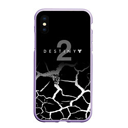 Чехол iPhone XS Max матовый Destiny Трещины по всюду, цвет: 3D-светло-сиреневый