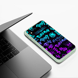 Чехол iPhone XS Max матовый ANIME LOGOBOMBING NEON НЕОН ЛОГО АНИМЕ, цвет: 3D-салатовый — фото 2