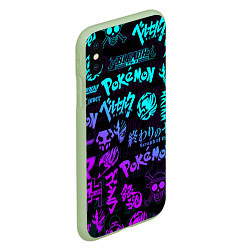 Чехол iPhone XS Max матовый ANIME LOGOBOMBING NEON НЕОН ЛОГО АНИМЕ, цвет: 3D-салатовый — фото 2