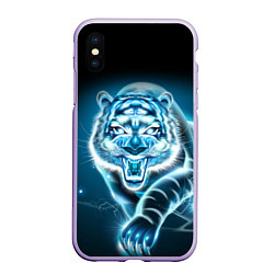 Чехол iPhone XS Max матовый НЕНОНОВЫЙ ТИГР 2022 NEON TIGER NEW YEAR