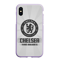 Чехол iPhone XS Max матовый Chelsea FC Graphite Theme, цвет: 3D-светло-сиреневый