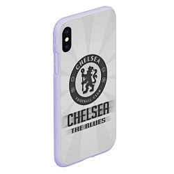 Чехол iPhone XS Max матовый Chelsea FC Graphite Theme, цвет: 3D-светло-сиреневый — фото 2