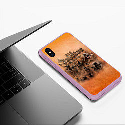 Чехол iPhone XS Max матовый The Great War - Sabaton, цвет: 3D-сиреневый — фото 2