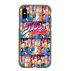 Чехол iPhone XS Max матовый JOJOS BIZARRE ADVENTURE HEROES ЦВЕТНОЙ