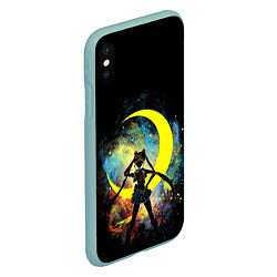 Чехол iPhone XS Max матовый Sailormoon Сейлормун на фоне звезд, цвет: 3D-мятный — фото 2