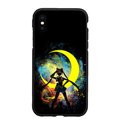 Чехол iPhone XS Max матовый Sailormoon Сейлормун на фоне звезд