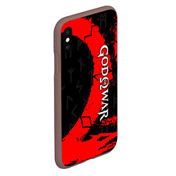 Чехол iPhone XS Max матовый GOD OF WAR СИМВОЛ КРАТОСА, цвет: 3D-коричневый — фото 2