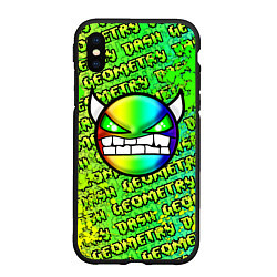 Чехол iPhone XS Max матовый Geometry Dash: Acid Green