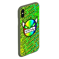 Чехол iPhone XS Max матовый Geometry Dash: Acid Green, цвет: 3D-темно-зеленый — фото 2