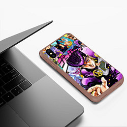 Чехол iPhone XS Max матовый JoJos Bizarre Adventure: Josuke, цвет: 3D-коричневый — фото 2