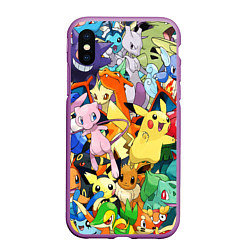 Чехол iPhone XS Max матовый АНИМЕ, ПОКЕМОНЫ ВСЕ ПЕРСОНАЖИ POKEMON