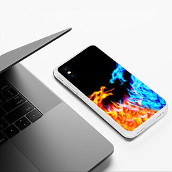 Чехол iPhone XS Max матовый FIRE DRAGONS ОГНЕННЫЕ ДРАКОНЫ, цвет: 3D-белый — фото 2