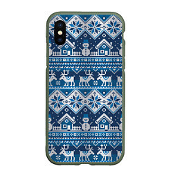 Чехол iPhone XS Max матовый Christmas Pattern