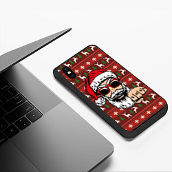 Чехол iPhone XS Max матовый Bad Santa Плохой Санта, цвет: 3D-черный — фото 2